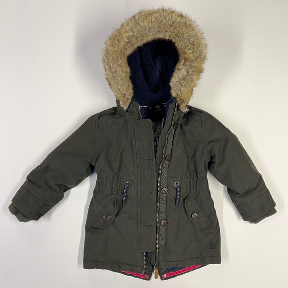 Girls Joules Winter Coat Size 4 EUC - Picture 1 of 3